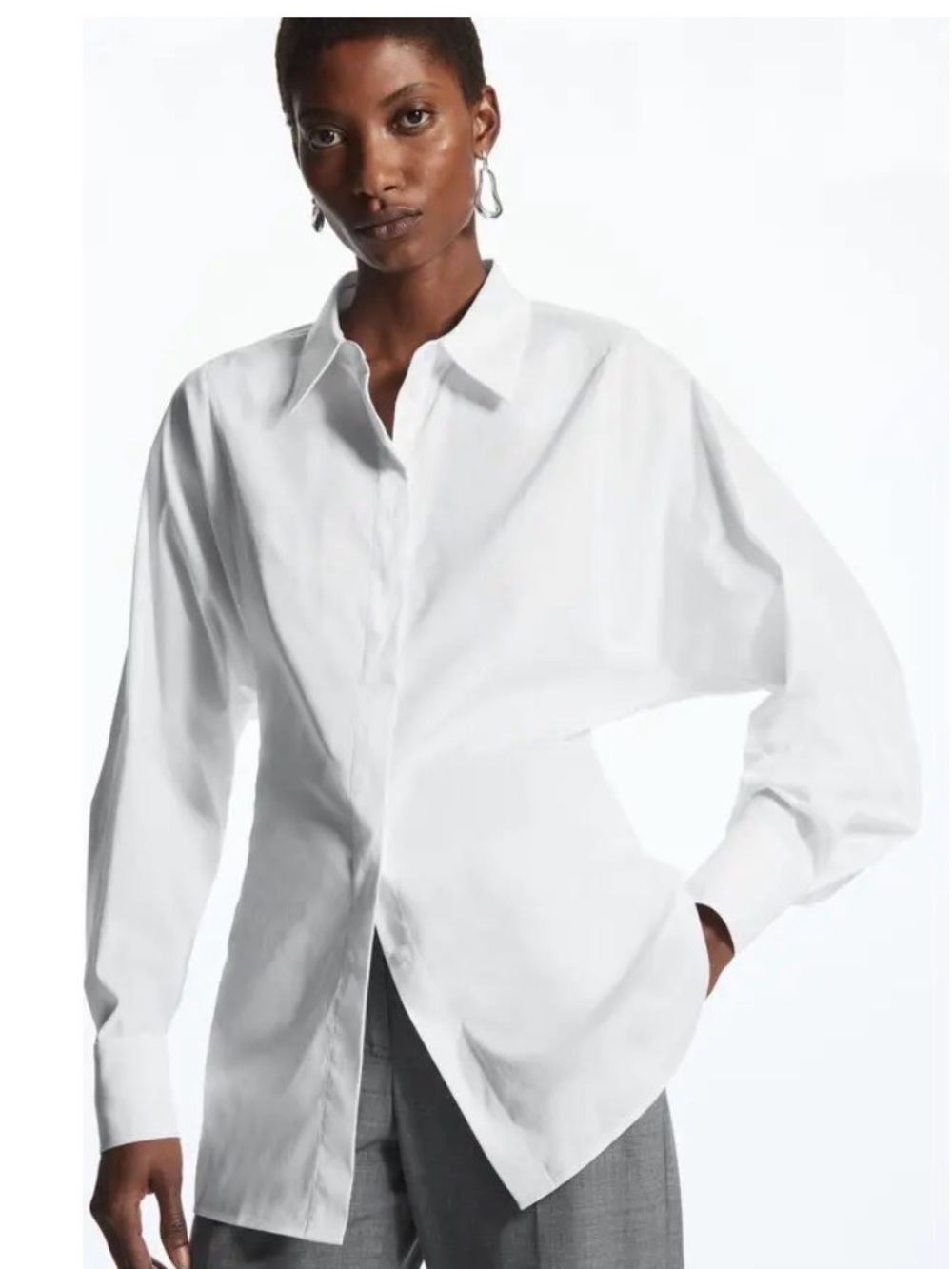 COS White Oversized Button-Down Shirt